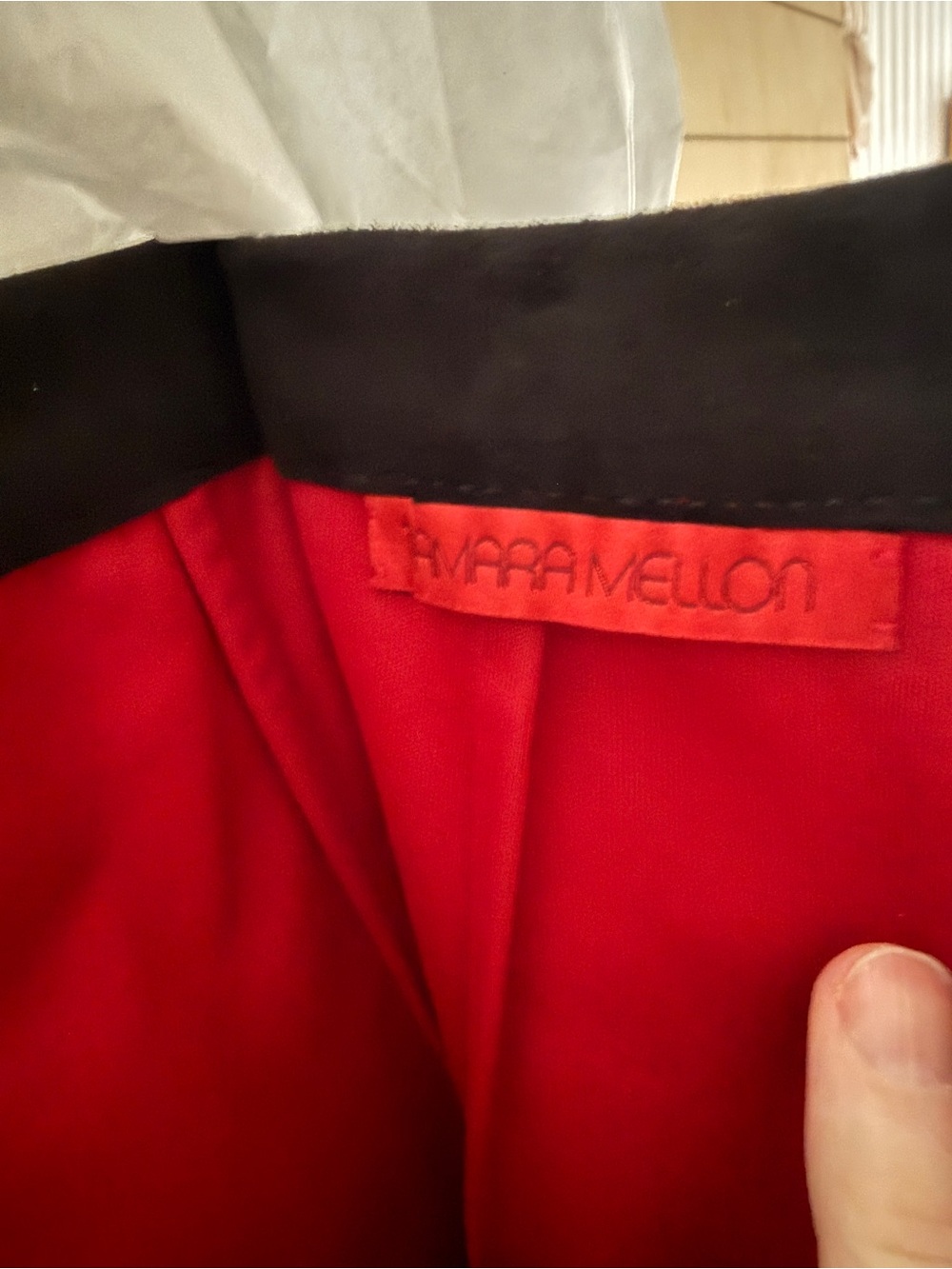 NWT Tamara Mellon Goat Suede w/ Two-Tone Black and Red Fringe Midi Skirt size 0 - Picture 5 of 9
